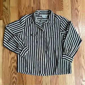 Vintage 80’s Womens  Notches Striped Shirt Sz 14